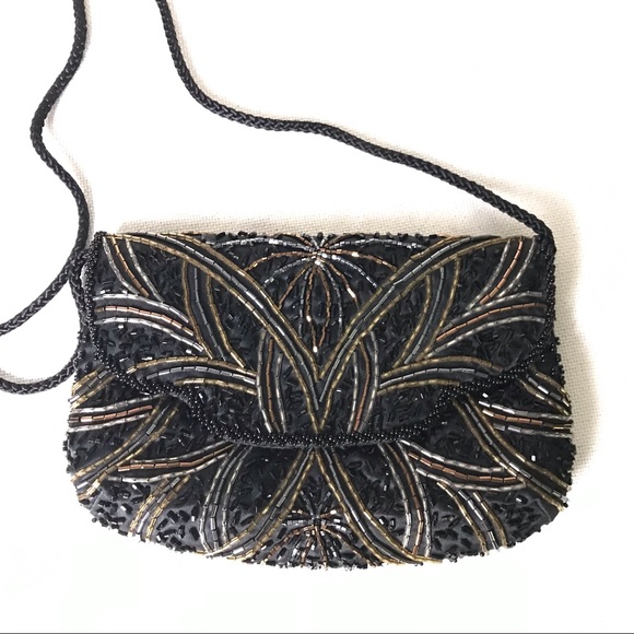 unbranded Handbags - Black sequined fancy evening bag